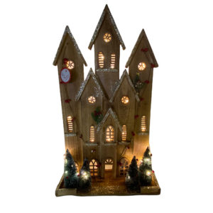 Svjetleći drveni ukras kuća – Veliki Dvorac